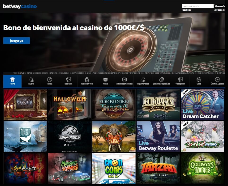 betway casino mainpage