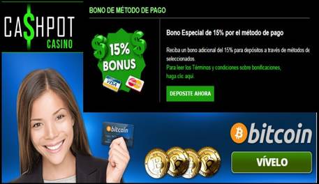 Casino Cashpot entrega hasta un 15% adicional por método de ingreso