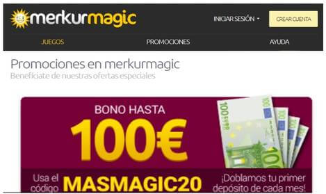 Merkurmagic bono de hasta 100 euros por depósito