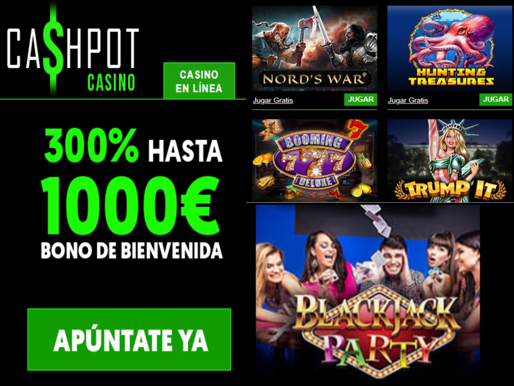Casino Cashpot otorga 300% por bono de bienvenida