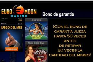 20 veces el valor del bono en Casino Euromoon