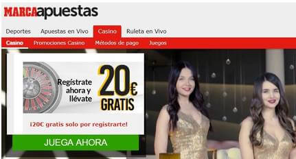 Bono por registro Marca Apuestas de 20 euros