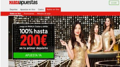 Bono del 100% por primer depósito Marca Apuestas